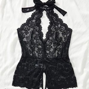 Black lace lingerie